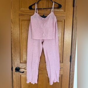 Y2K Victoria's Secret Baby Pink Wool Blend PJ Set Medium